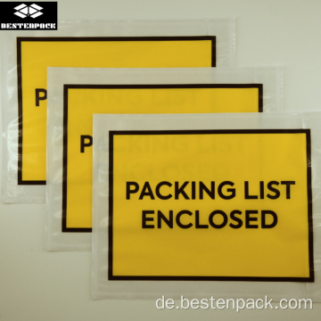 Packliste Umschlag 5,5x7 Zoll voll gedruckt gelb